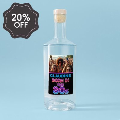 Personalised Photo Born In The 80's Vodka