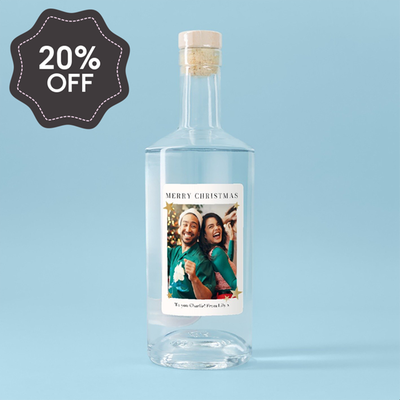Personalised Merry Christmas Photo Upload Vodka 70cl
