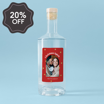Personalised Christmas Spirit Photo Upload Vodka 70cl