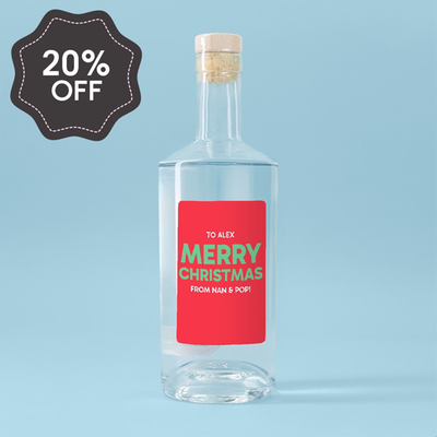 Personalised Merry Christmas Vodka 70cl