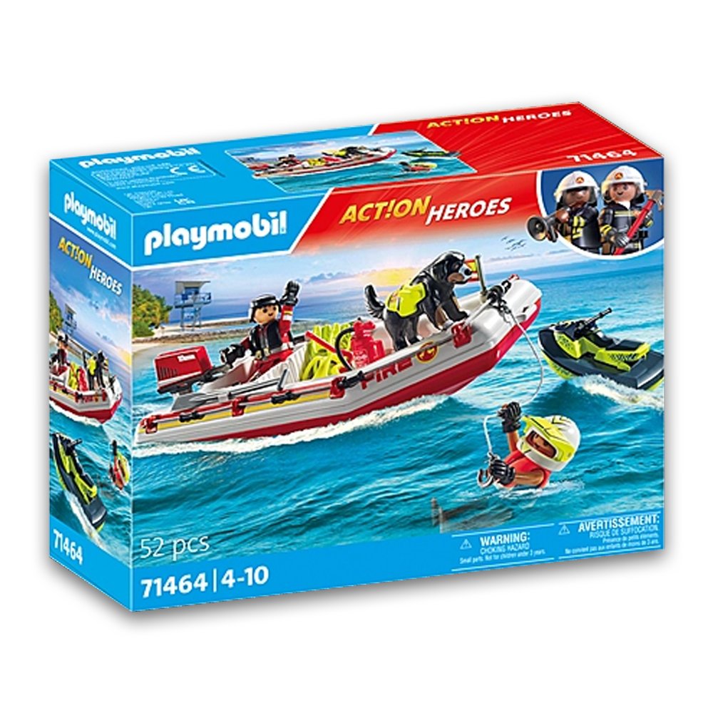 Moonpig Playmobil Fire Boat With Water Scooter (71464) Toys & Games