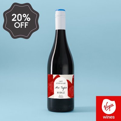 Personalised Happy Anniversary Merlot 75cl