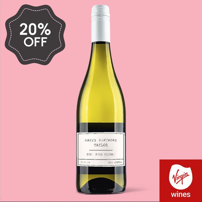 Personalised Happy Birthday Pinot Grigio 75cl