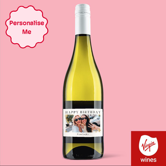 Personalised Photo Happy Birthday Pinot Grigio 75cl