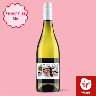 Personalised Photo Happy Birthday Pinot Grigio 75cl