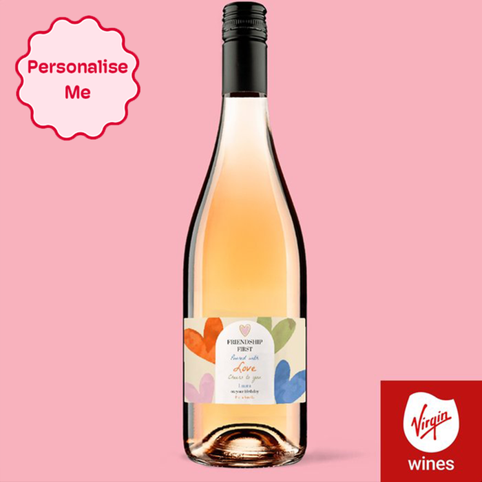Personalised Happy Birthday Rose Wine 75cl