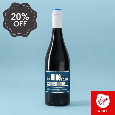 Personalised It's Wine O'Clock Merlot 75cl 