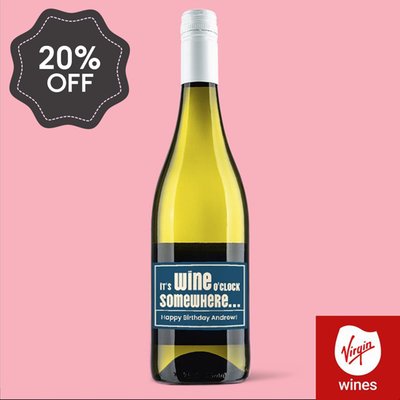 Personalised It's Wine O'Clock Pinot Grigio 75cl