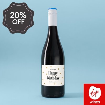 Personalised Happy Birthday Merlot 75cl
