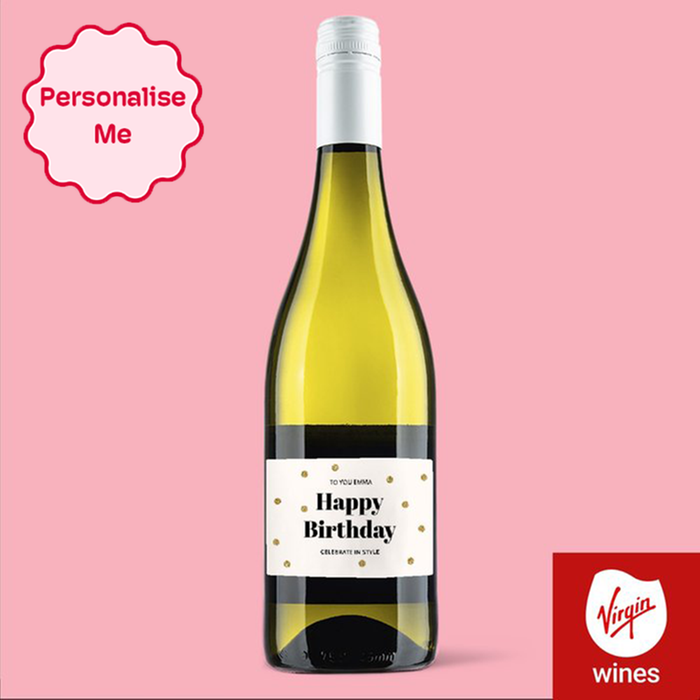 Personalised Happy Birthday Pinot Grigio 75cl