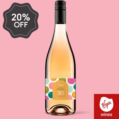 Personalised Milestone Birthday Rose Wine 75cl