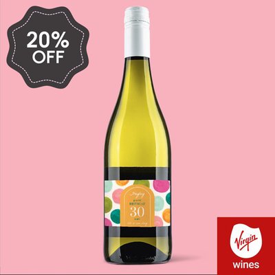 Personalised Milestone Birthday Pinot Grigio 75cl