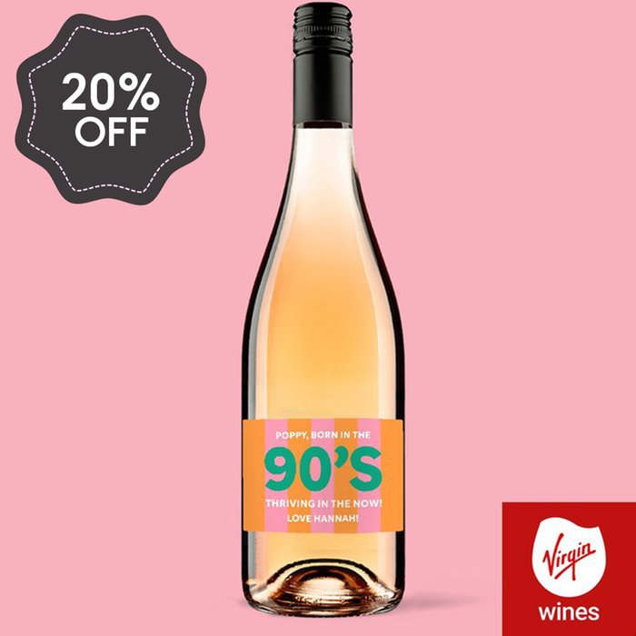 Personalised Milestone Rose Wine 75cl