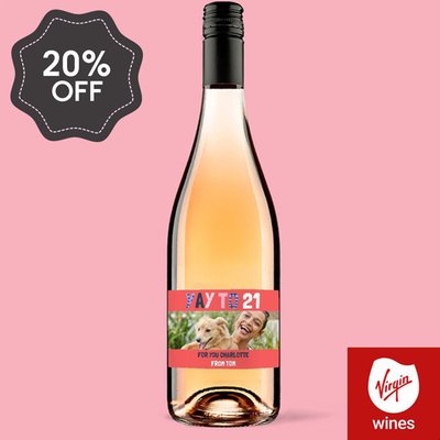 Personalised Photo Milestone Birthday Rose Wine 75cl