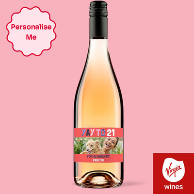 Personalised Photo Milestone Birthday Rose Wine 75cl