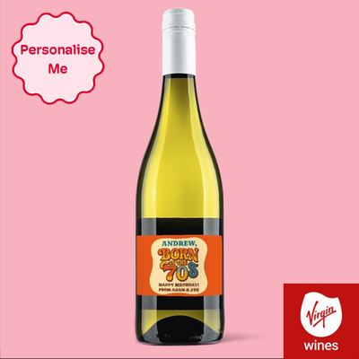 Personalised Born In The 70's Pinot Grigio 75cl