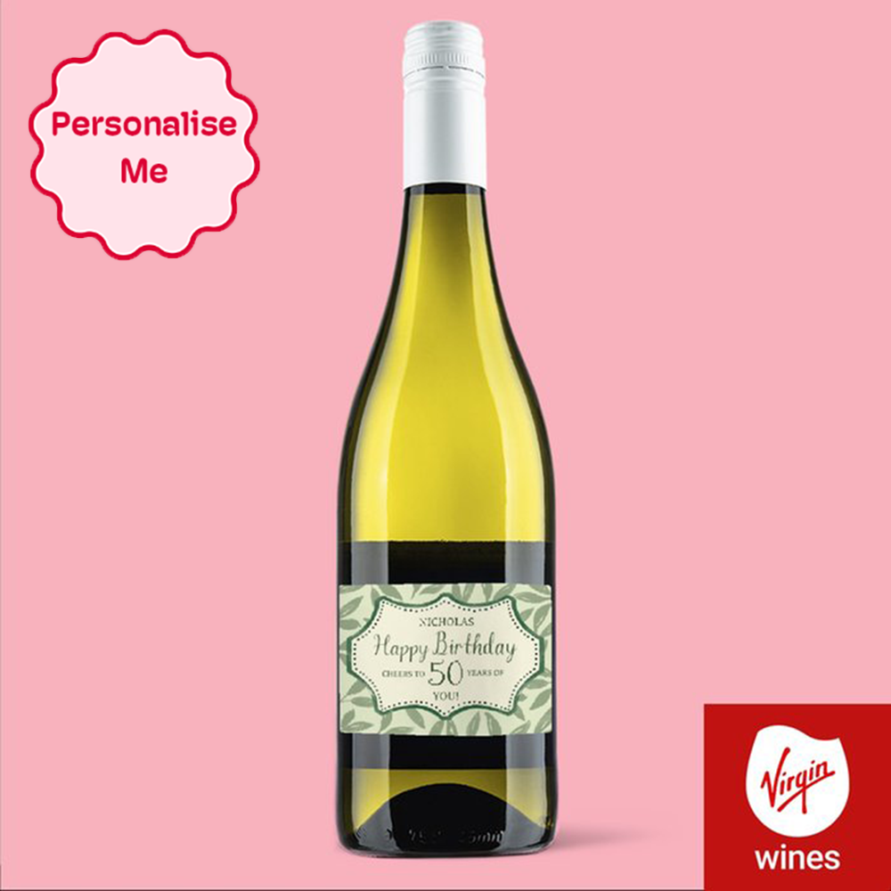 Virgin Wines Personalised Milestone Birthday Pinot Grigio 75Cl