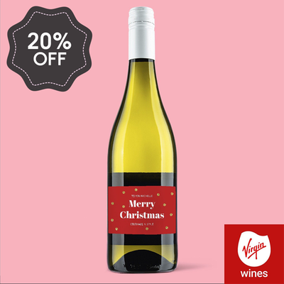 Personalised Merry Christmas Pinot Grigio 75cl