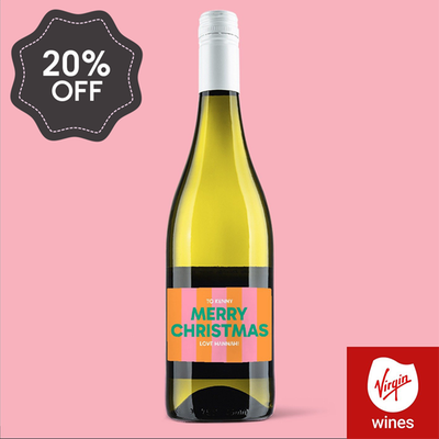 Personalised Merry Christmas Pinot Grigio 75cl