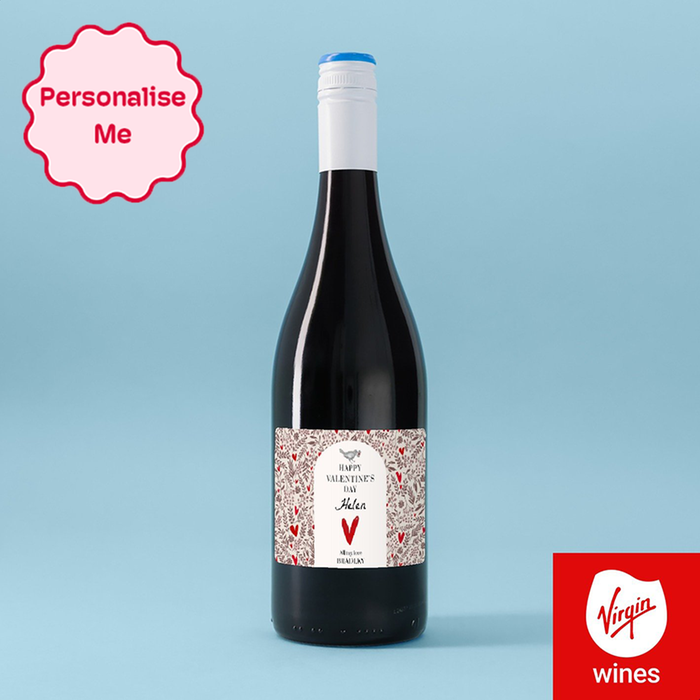 Personalised Happy Valentine’s Day Merlot 75cl