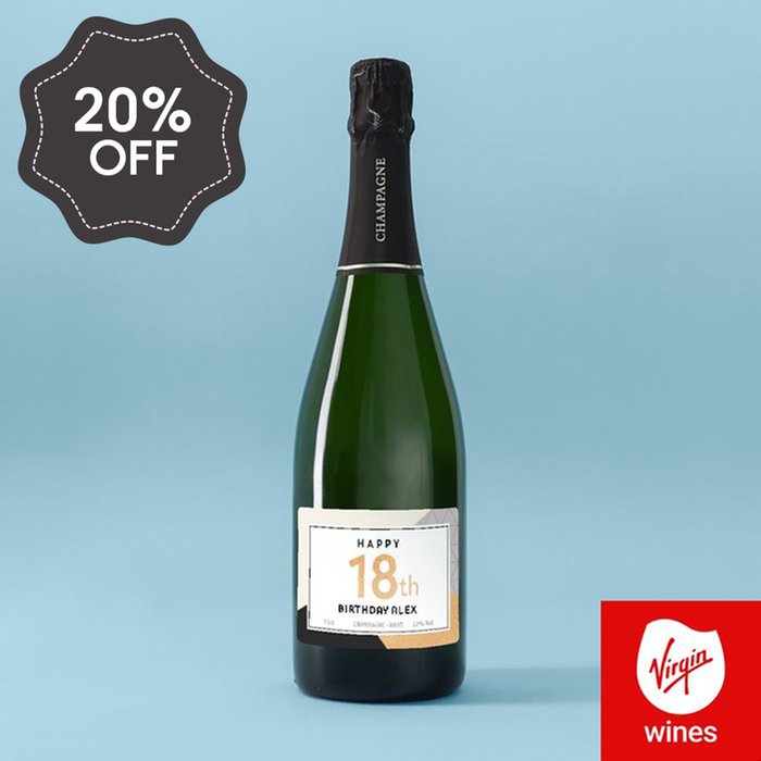 Personalised 18th Birthday Champagne 75cl