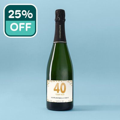 Personalised 40th Birthday Champagne 75cl
