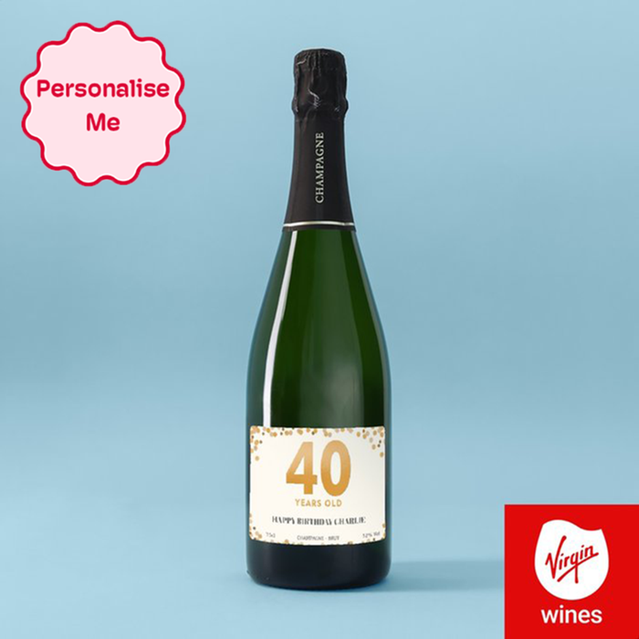 Personalised 40th Birthday Champagne 75cl