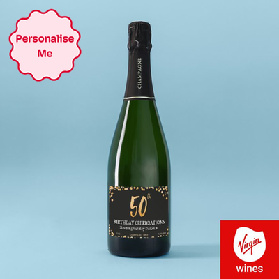 Personalised 50th Birthday Champagne 75cl