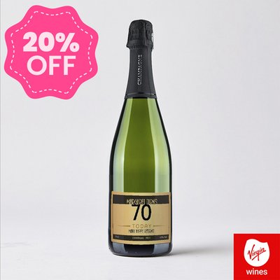 Personalised 70th Birthday Champagne 75cl