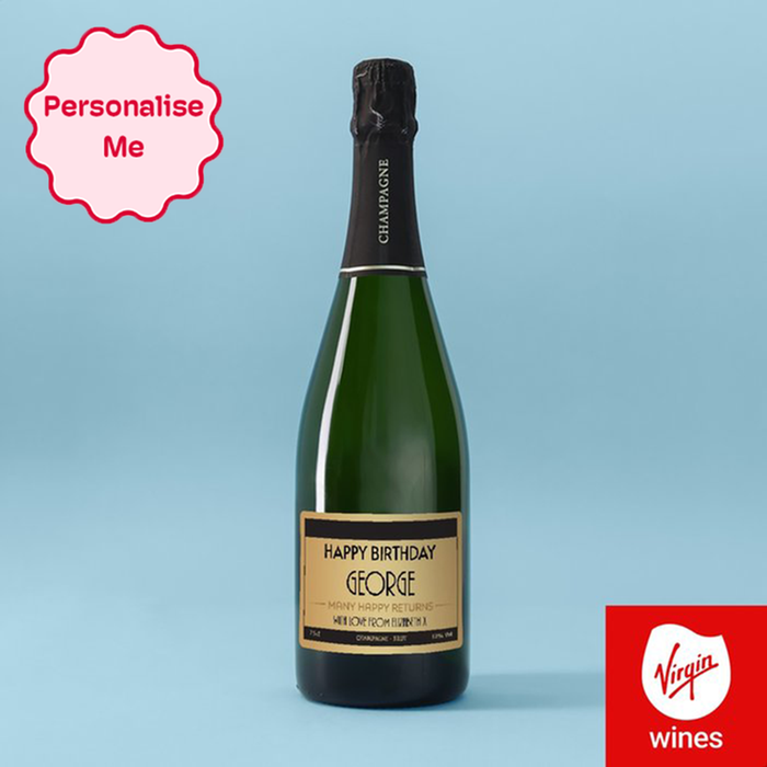Personalised Happy Birthday Champagne 75cl