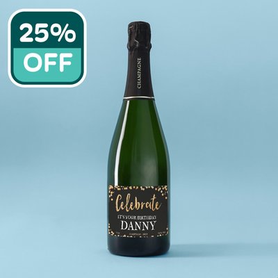 Personalised Celebrate Birthday Champagne 75cl