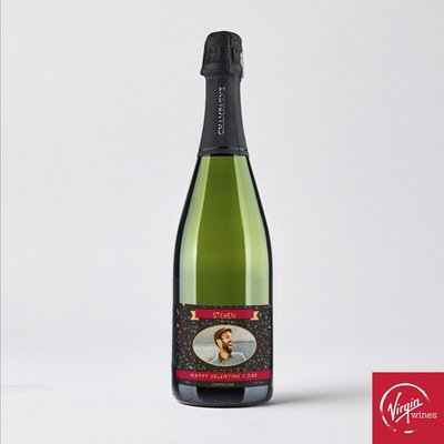 Personalised Valentines Champagne Photo Upload 75cl