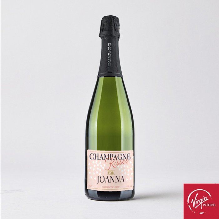 Personalised Valentine's day Champagne 75cl
