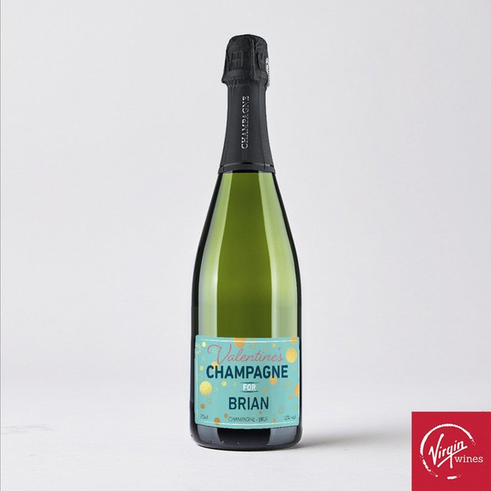 Personalised Champagne Valentine's Day 75cl