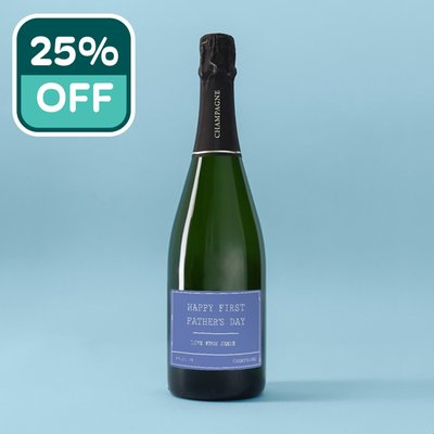 Personalised Virgin Wines Happy First Father's Day Champagne 75cl
