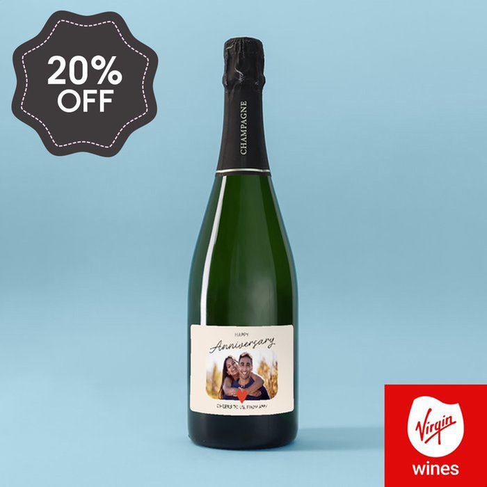 Personalised Happy Anniversary Champagne 75cl