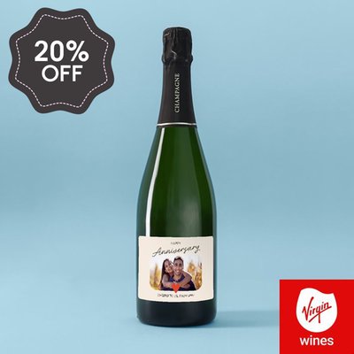 Personalised Happy Anniversary Champagne 75cl