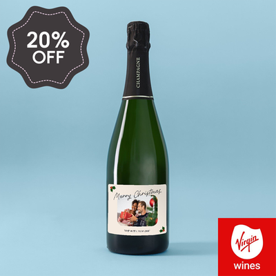 Personalised Merry Christmas Photo Upload Champagne