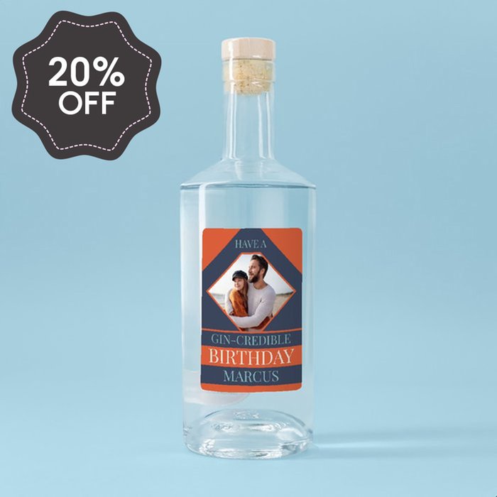 Personalised Gin-credible Birthday Gin 70cl