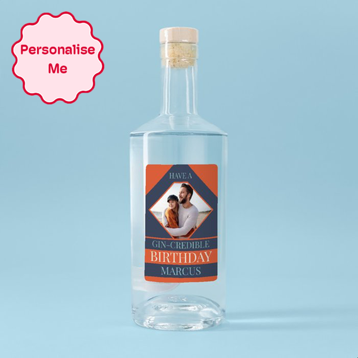 Personalised Gin-credible Birthday Gin 70cl