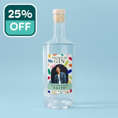 Personalised Man of Great Taste Birthday Gin 70cl