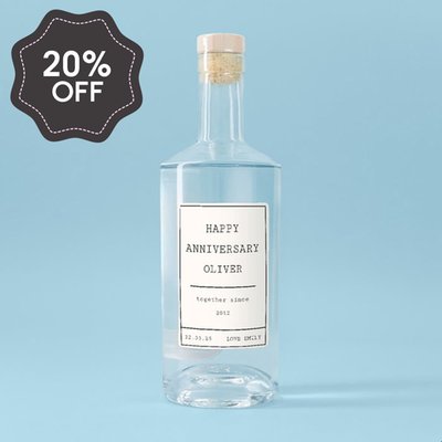 Personalised Happy Anniversary Gin 70cl