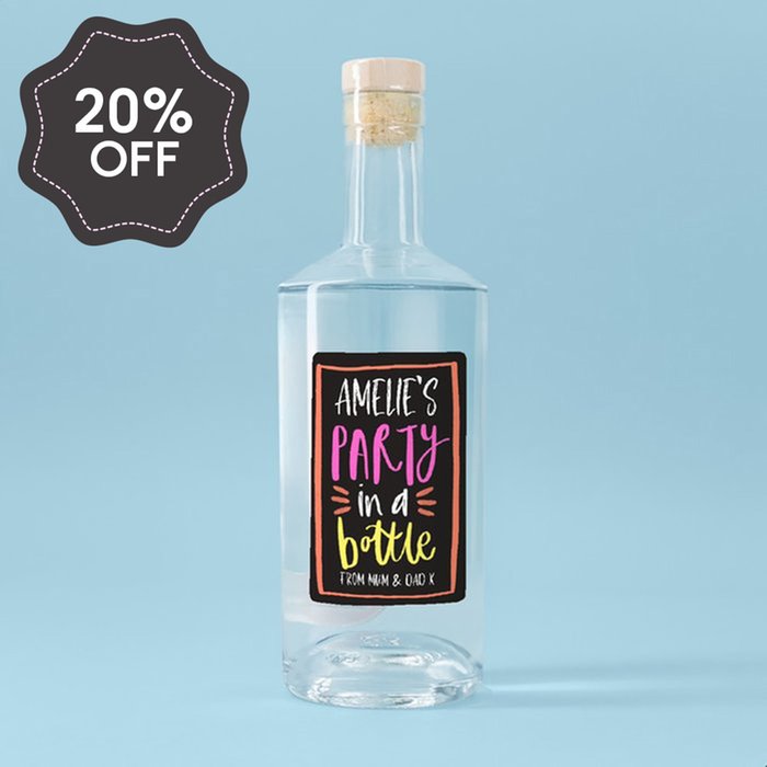 Personalised Party In A Bottle Gin 70cl