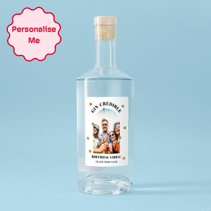 Personalised Photo Gin-Credible Birthday Gin 70cl