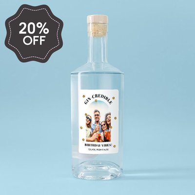 Personalised Photo Gin-Credible Birthday Gin 70cl