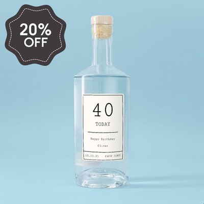 Personalised Milestone Birthday Gin 70cl