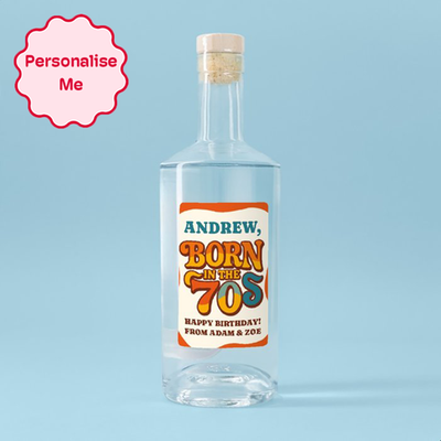 Personalised Born In The 70's Gin 70cl