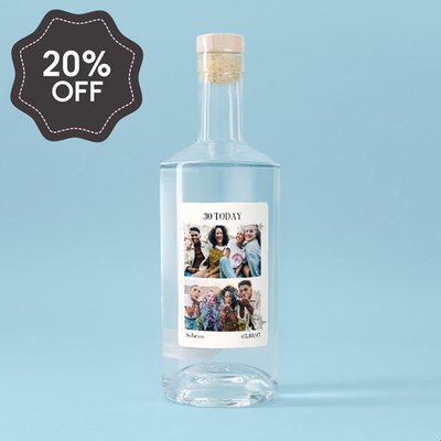 Personalised Photo Upload Milestone Birthday Gin 70cl