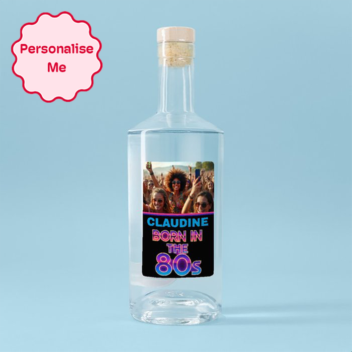 Personalised Photo Born In The 80's Gin 70cl