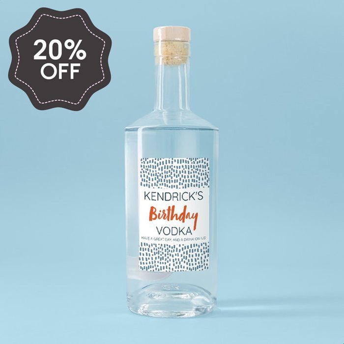 Personalised Birthday Drink On Us Vodka 70cl